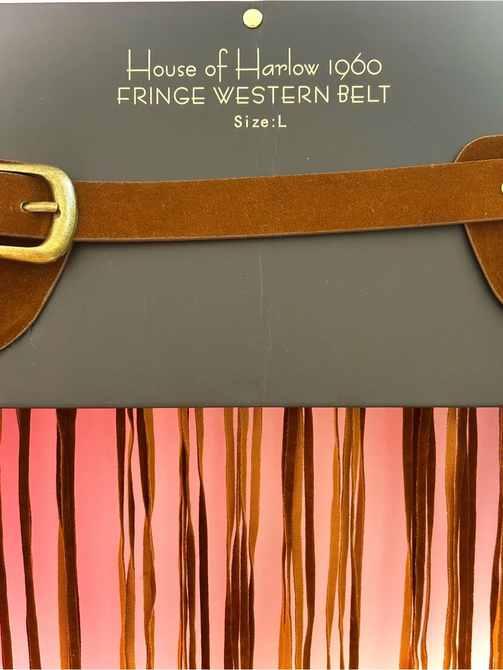 House of Harlow 1960 Brown Fringe Western Belt